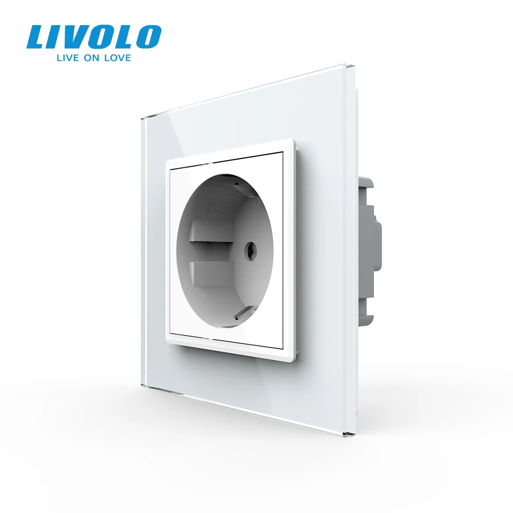 Розетка Livolo VL-C7C1EU-11 настенная розетка из закаленного стекла европейского