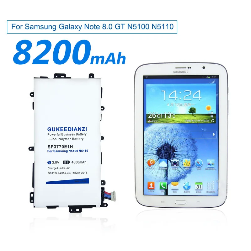 8200mAh SP3770E1H литий-ионный аккумулятор для планшета samsung Galaxy Note 8,0 GT N5100 N5110 N5120 литий-полимерные аккумуляторы