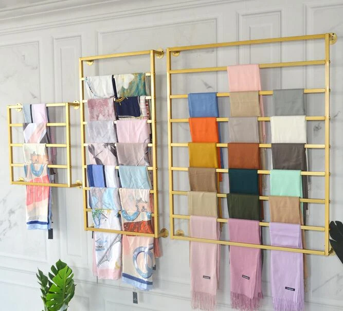 Scarf Shelf Silk Scarf Display Rack Wall Clothing Store Hanging Shawl