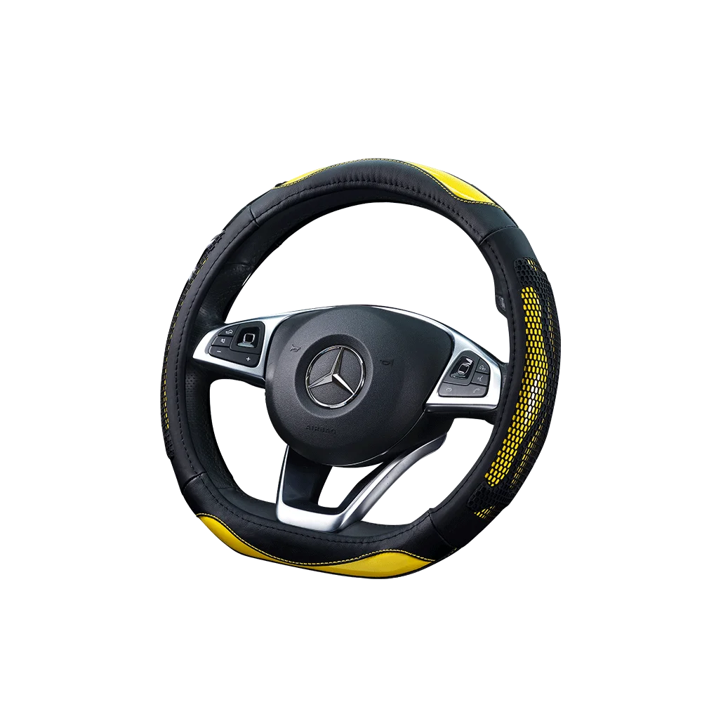 Карбоновый кожаный чехол на руль для автомобиля, сшитый вручную для Honda Fit 2009-2013 City Jazz - Название цвета: Type D