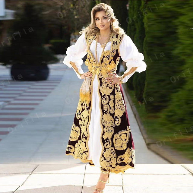 Traditional Kosovo Albanian Brdial White Evening Dresses for Women