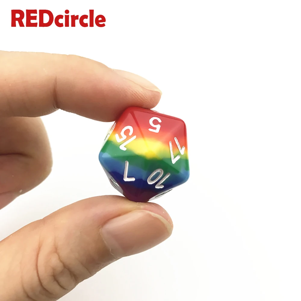 Абсолютно новые кости 7 шт./компл. радужные игральные d4 D6 D8 D10 D12 D20 для DnD Rpg игры в