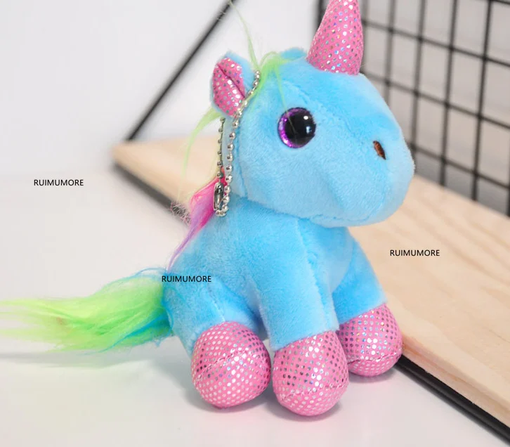 Милая плюшевая лошадь, 4 цвета, 12 см, стоящая плюшевая игрушка, брелок, плюшевая игрушка - Цвет: color