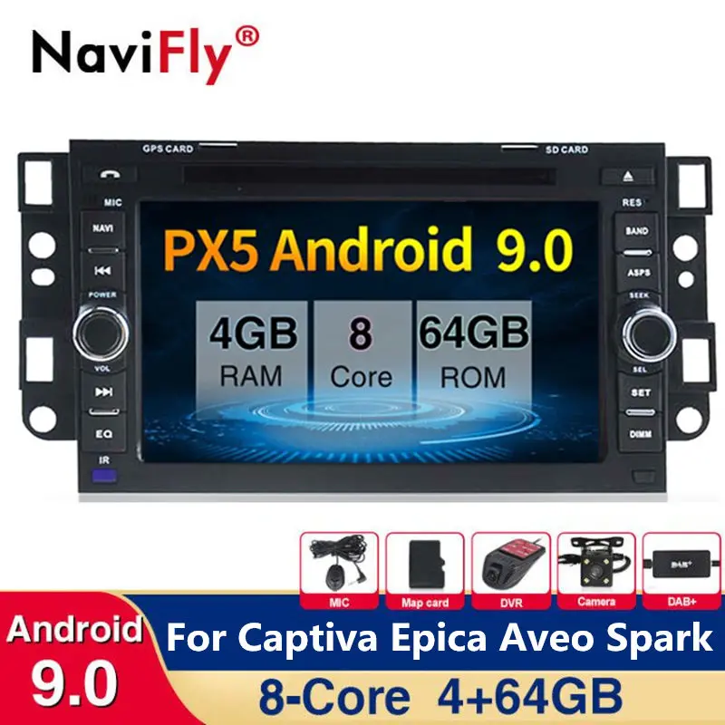 2din 4+64G Android 9.0 Car radio dvd palyer GPS Navigation For Chevrolet Captiva Aveo Epica Spark Optra Tosca Kalos Matiz Lova