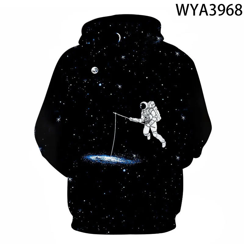 Espaço galáxia astronauta 3d hoodies homens mulheres