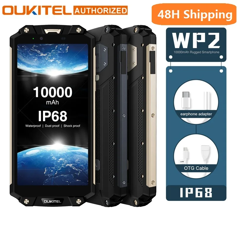  OUKITEL WP2 IP68 Waterproof NFC 4G LTE Smartphone 10000mAh 4GB RAM 64GB ROM 6.0 inch 18:9 Octa Core - 32943284166