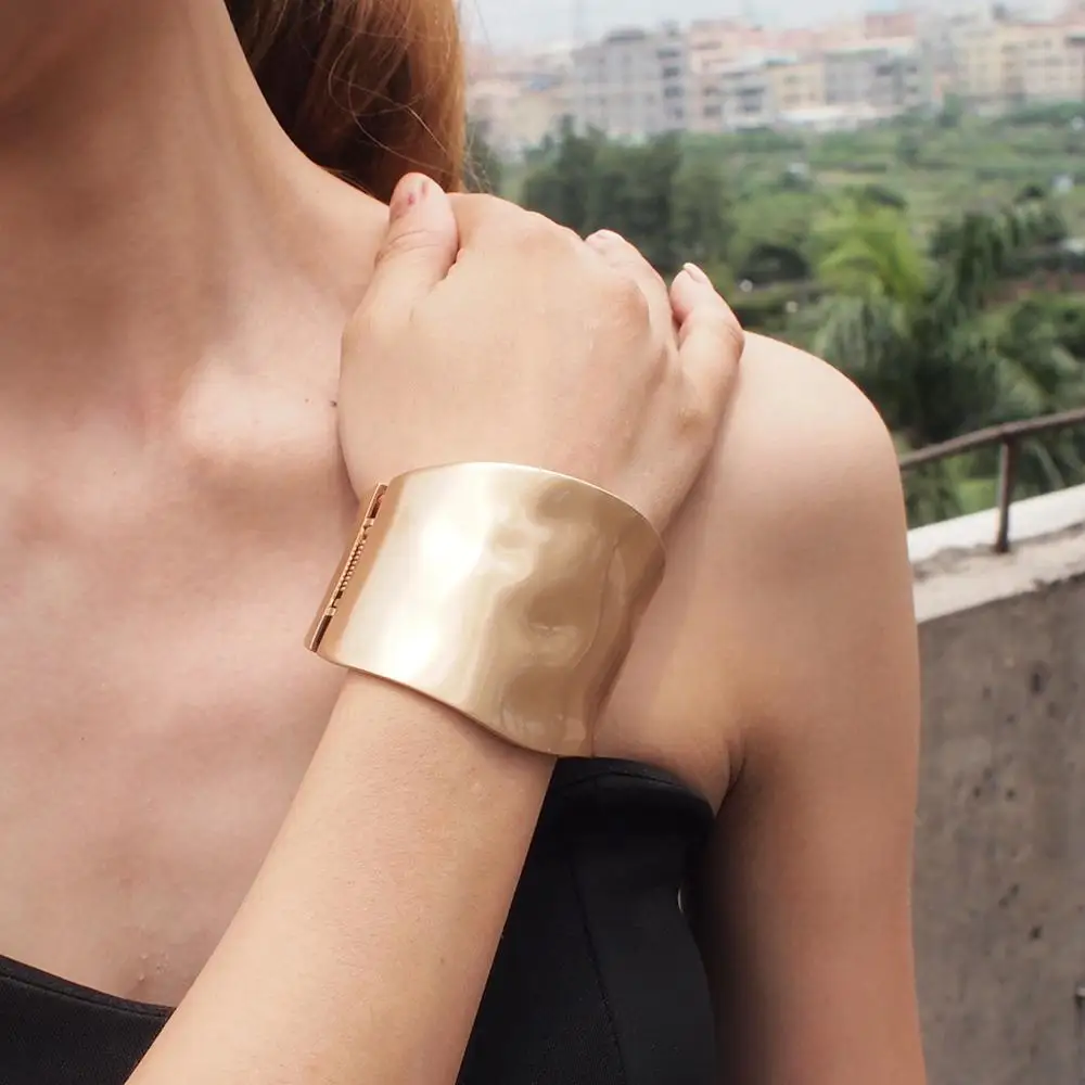 Bangle Bracelet Punk Alloy Matte Finish Big Cuff Bangles For Women Statement Irregularly Designed Bangles Bracelet Party Fashion Jewelry