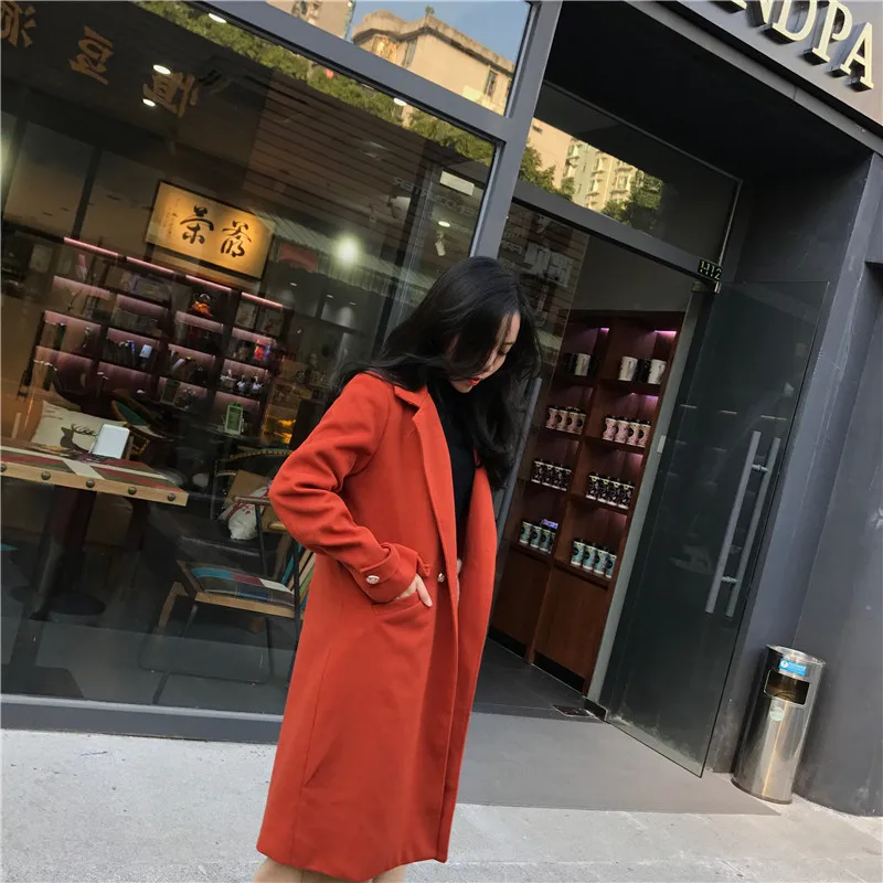 Woolen Jacket Women's Fall And Winter Clothes New Style Fashion Korean-style Loose-Fit Woolen Overcoat Mid-length Versatile