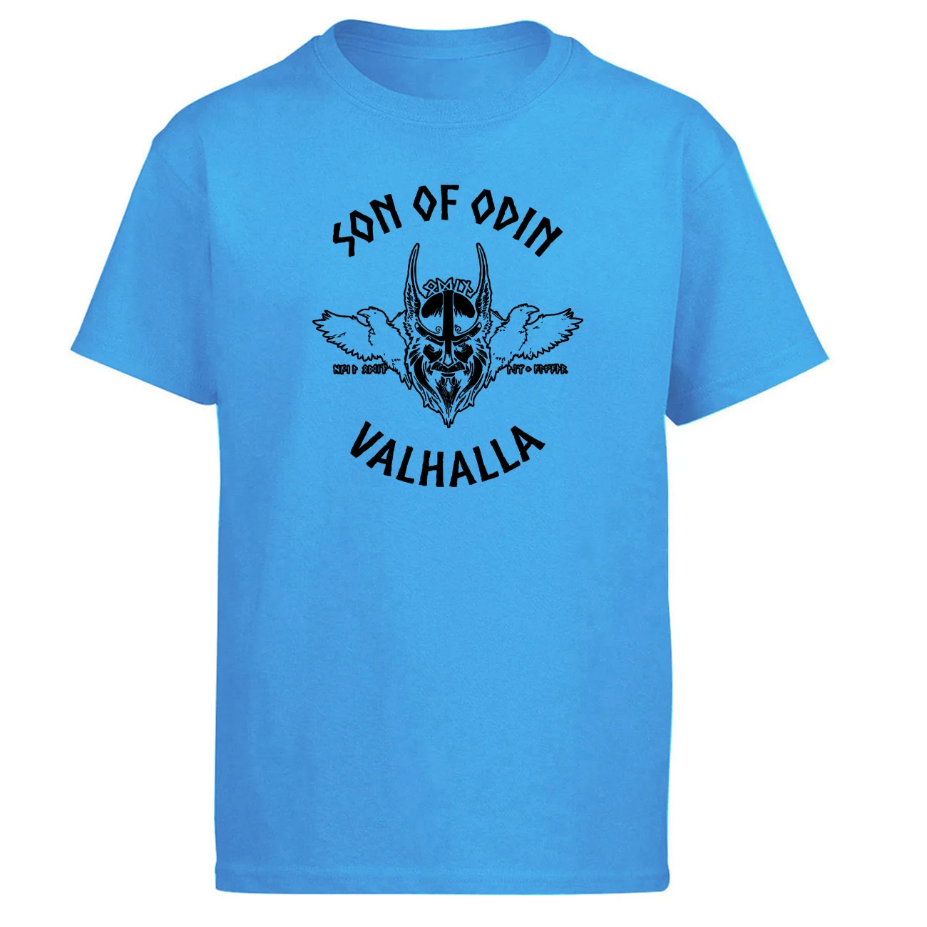 Футболка Odin Vikings Gone to Valhalla, Мужская футболка Son Of Odin, летняя черная футболка с коротким рукавом и принтом, топ с надписью «Sons Of Anarchy Chapter» - Цвет: Sky Blue 1