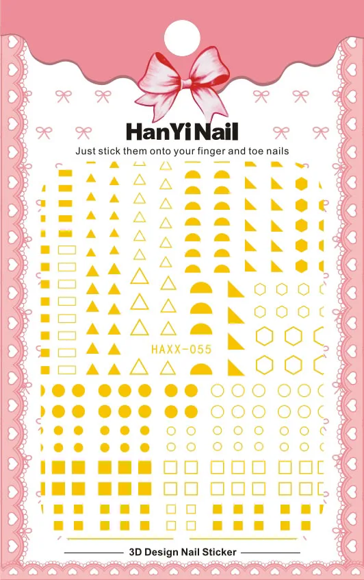 HAXX055 Модный полиуретановый чехол! Лак для ногтей задний клей деколь декорации Дизайн Наклейка для ногтей Советы красоты - Цвет: HAXX055