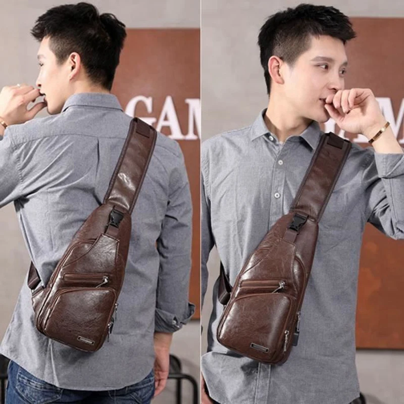 Cross Chest Bag with USB Charging Socket