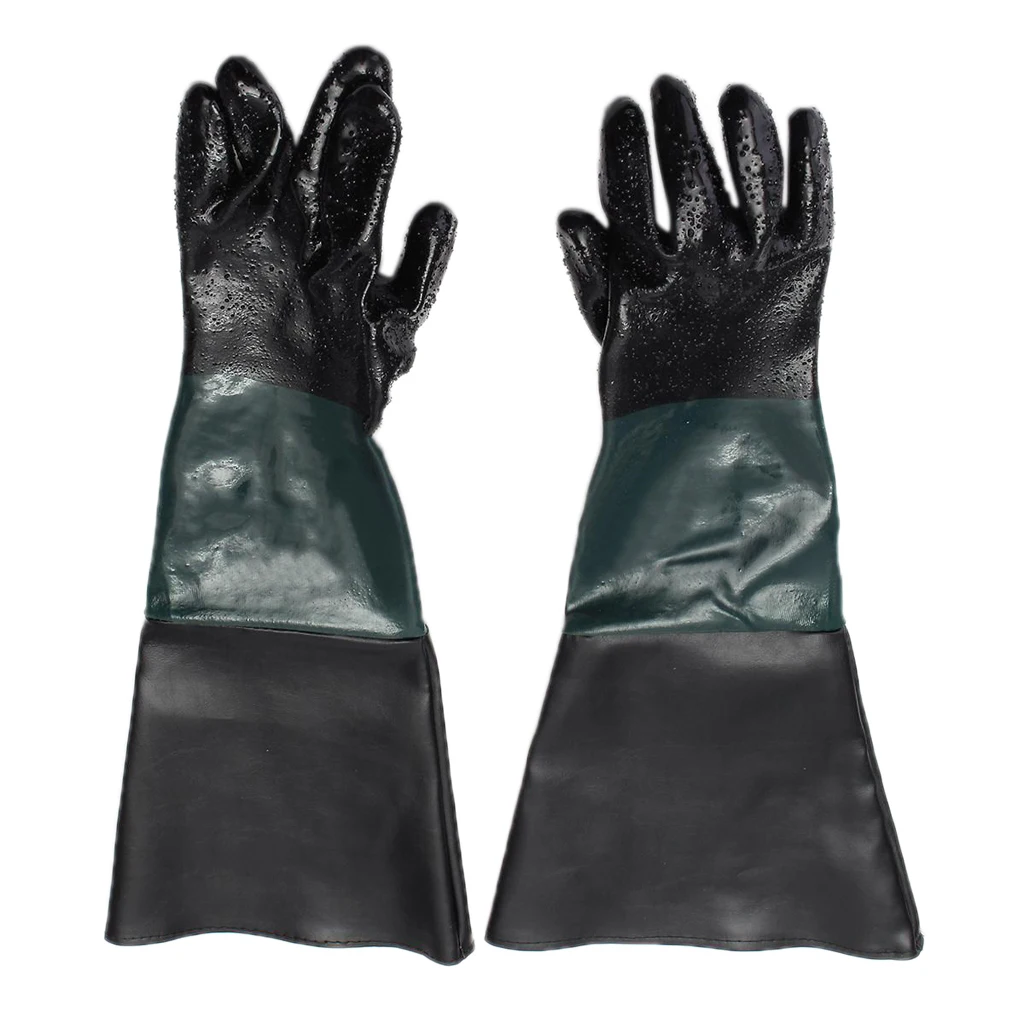 60cm 1 Pair Long PVC Sandblasting Gloves Labour Working Protection Gloves