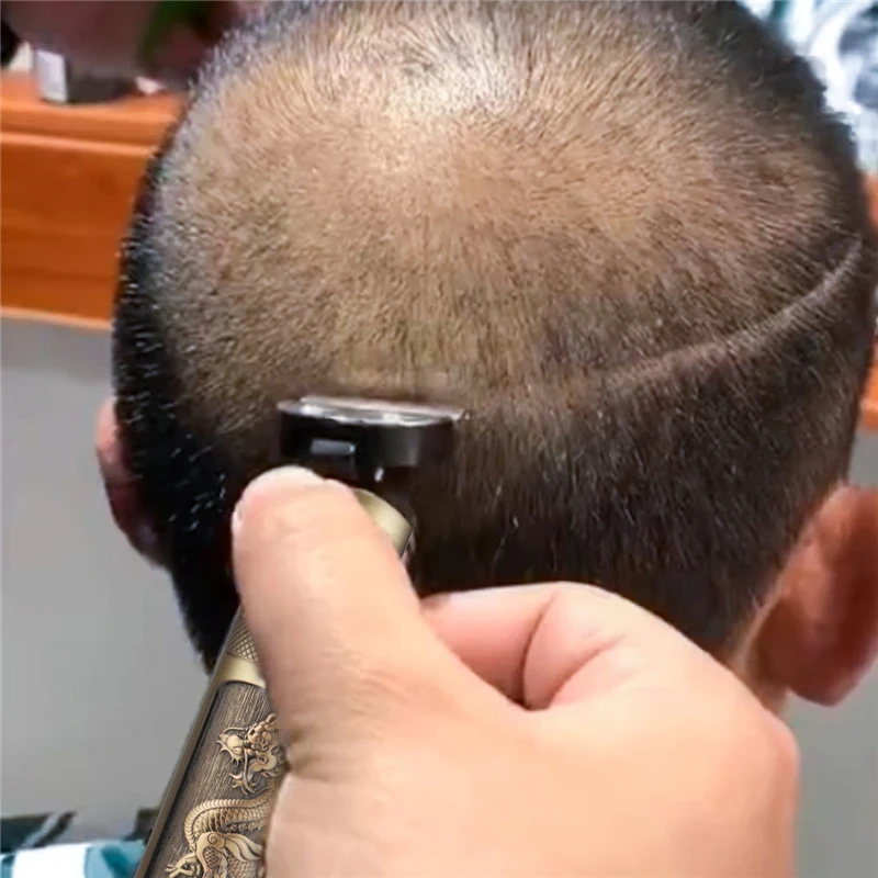Máquina de Cortar Aparador de Barba Corte de Cabelo Recarregável Cerâmica Cabelo t Lâmina Barbeiro 0mm Borda T-outliner Usb Pro 14 Eletrodomésticos