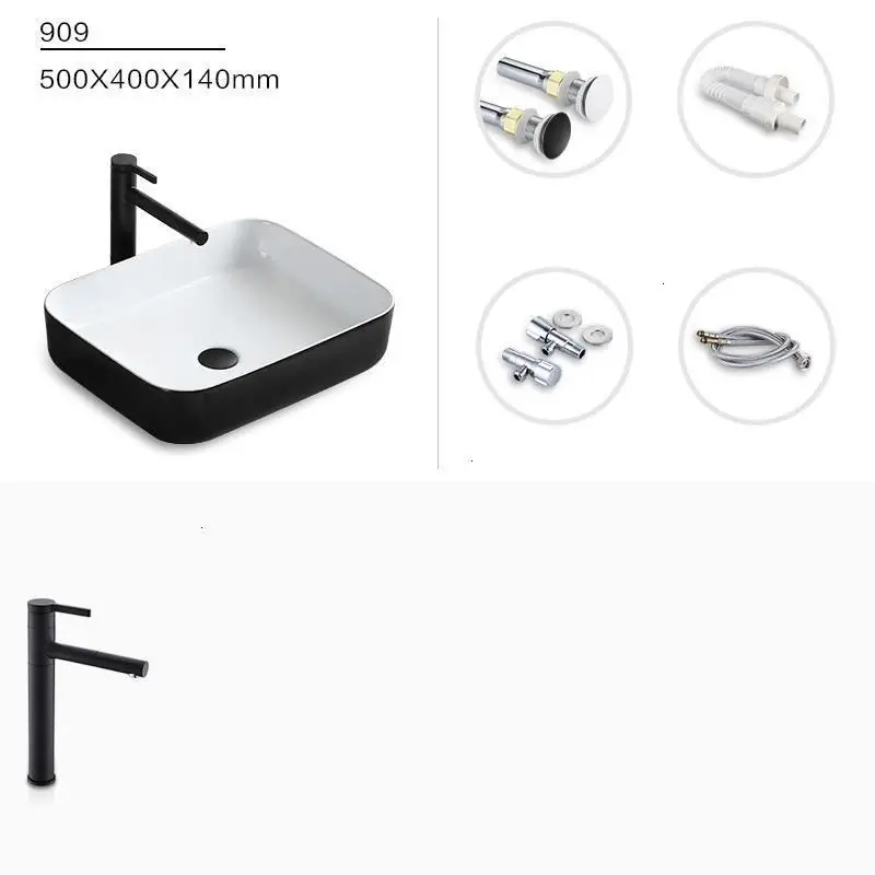 Banyo Waschtisch Salle Bain wastatel Black Da Appoggio Bagno De Mano Pia Para раковина для ванной комнаты Lavabo Cuba Banheiro умывальник