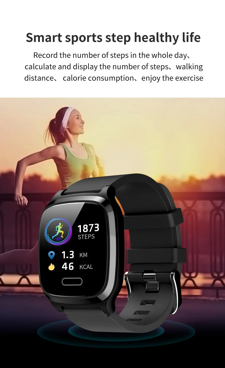 L8star R9 1,3 дюймов ips полностью умные часы с сенсорным экраном в реальном времени мониторинг сердечного ритма кровяное давление водонепроницаемый смарт-браслет