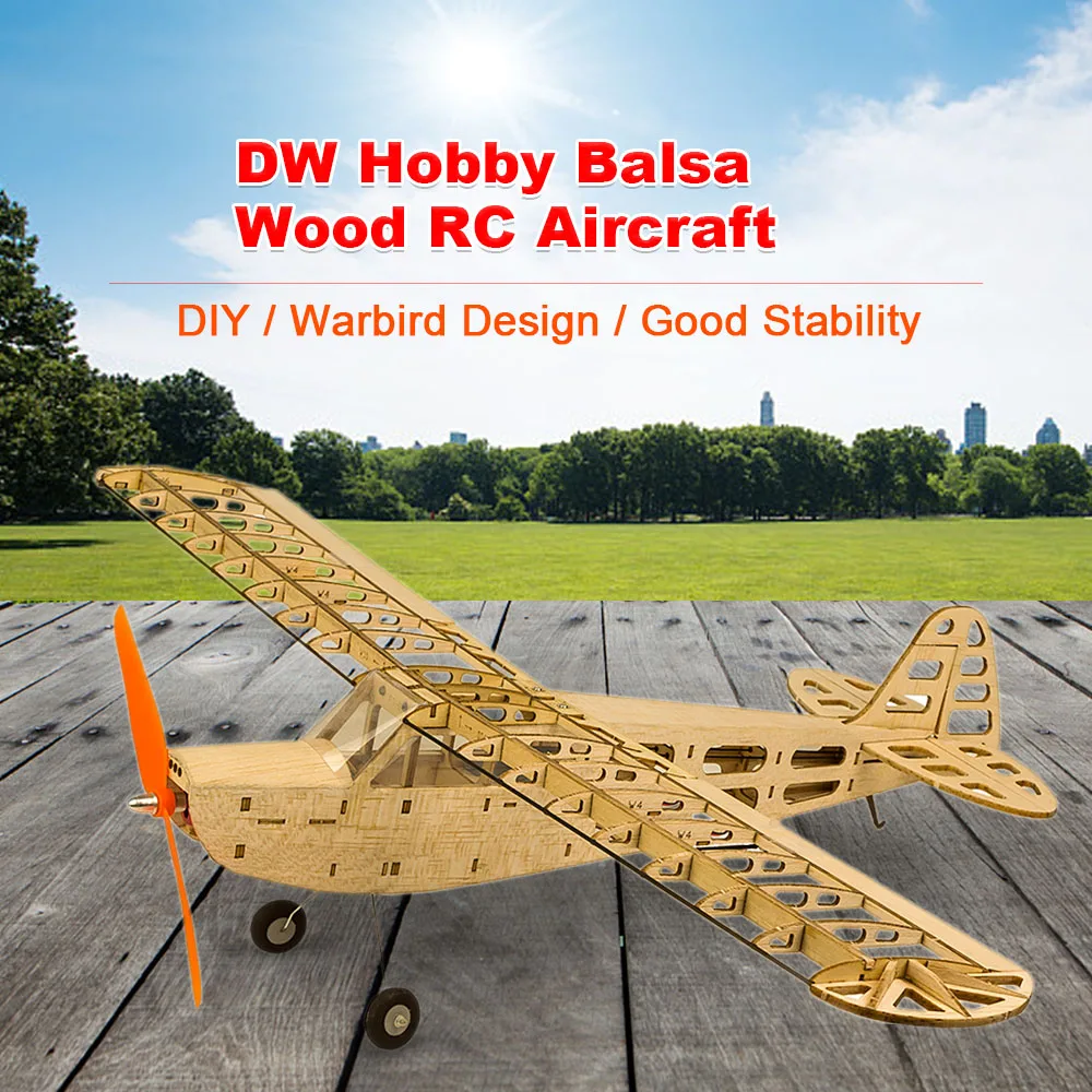 

T0804 Balsa Wood 600mm Wingspan Aircraft RC Toy KIT Airplane with Motor ESC Servo DIY