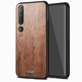 

FM.HGQ For Xiaomi Mi 10 Pro Case Slim Wood Back Cover TPU Bumper Case for Xiaomi 9 CC9 Pro 9 SE Magnet Cover Car Phone Cases