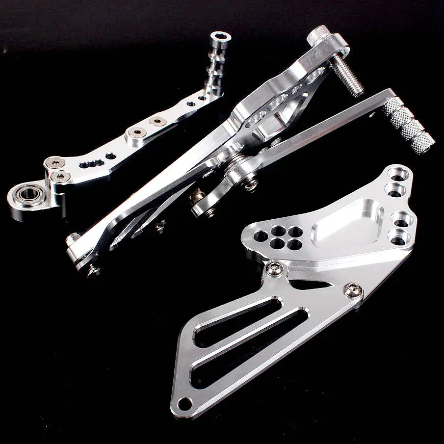 CNC регулируемые Rearset подножки для Suzuki GSXR1000 2009 2010 K9 мотоцикл Алюминий Серебро