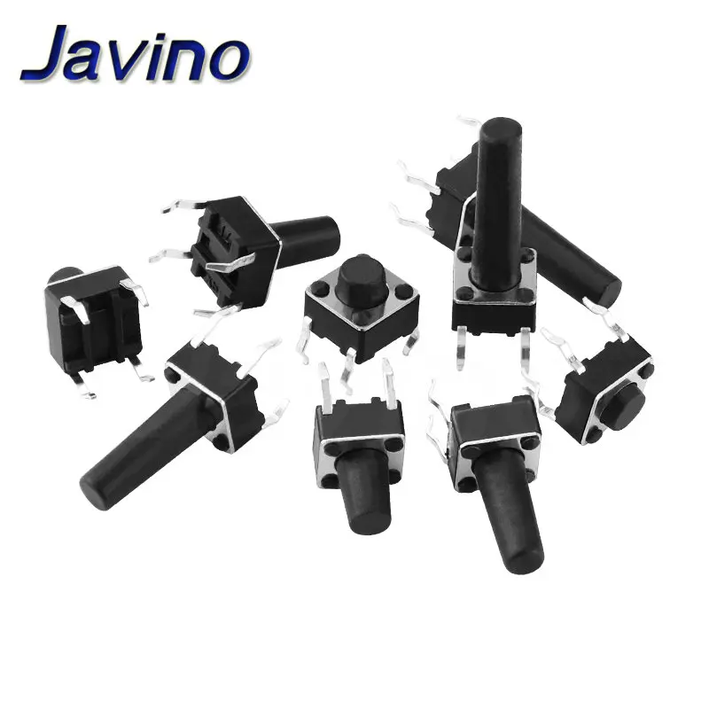 

50PCS 6X6X5/4.3/5.5/6/7/8/9/10/13MM micro Tact Switch Push Button Switch 12V 4PIN DIP Micro Switch For TV/Toys/home use Button