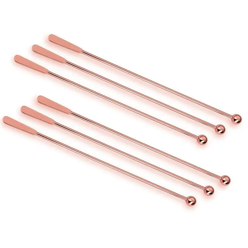 NEW-Stainless Steel Coffee Beverage Stirrers Stir Cocktail Drink Swizzle Stick,Coffee Stir Stick Set Of 6