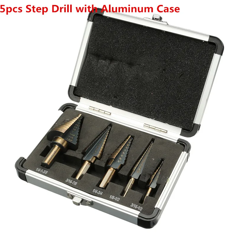5pcs Step Drill Многоразмерные HSS Стальные титановые ступенчатые сверла 4-12/4-20/4-32 мм ступенчатые конусные режущие инструменты сталь Деревообработка Дерево Металл сверление - Цвет: 5pcs Step Drill