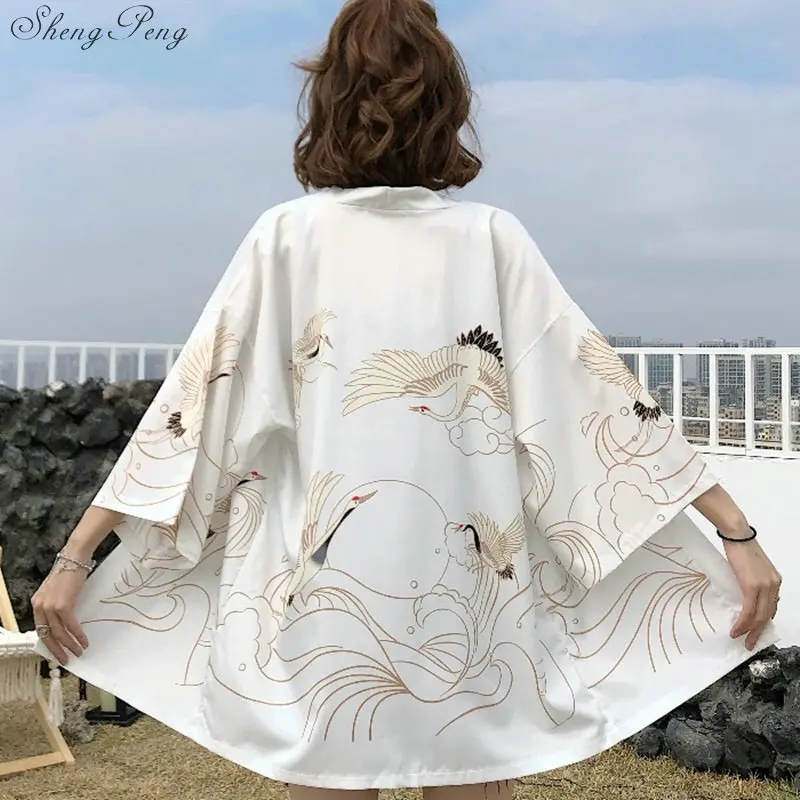 Japanese Kimono Women 2025 Cardigan Beach Traditional Cosplay Yukata Female Obi Haori Clothing