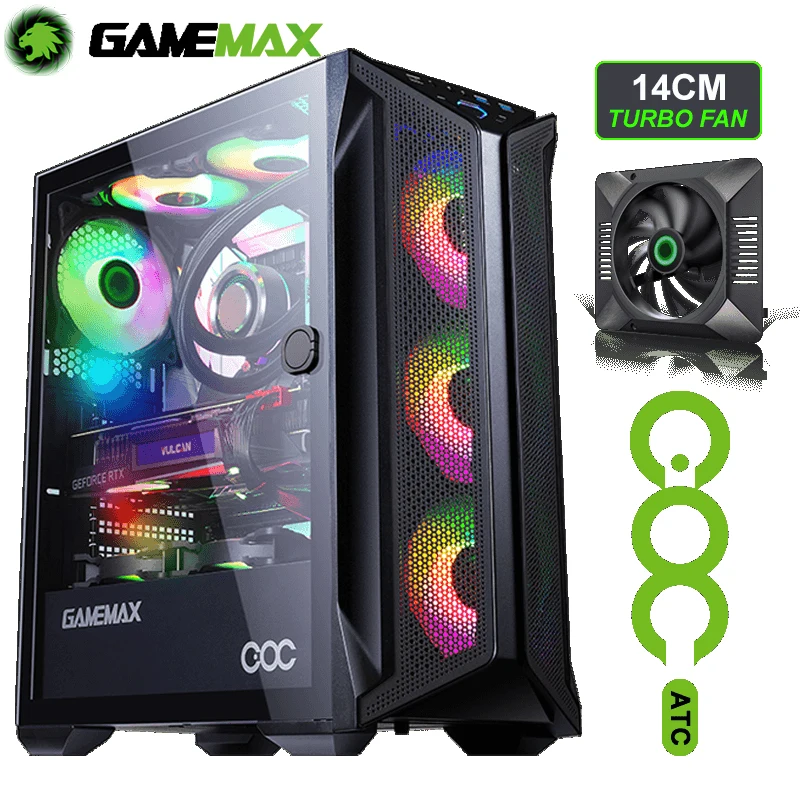 Чехол для игрового ПК Gamemax Brufen C1 в комплекте 4 120 мм ARGB Fan Gamer DIYer из закаленного