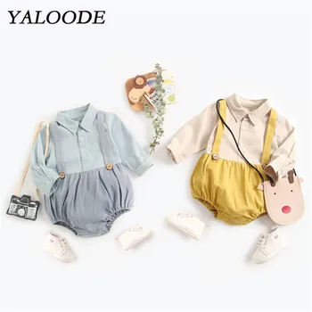 

Newborn Baby Boys Romper Cotton Long Sleeve Gentleman Boy Jumpsuit Infant Clothing Pajamas Toddler Baby Clothes Outfits