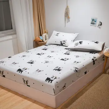 

Quality 1 Pcs Cotton Bedsheets Fitted Sheet Bedspread Queen King Bed Sheet Elastic Band Single Double 120*200/150*200/180*200cm