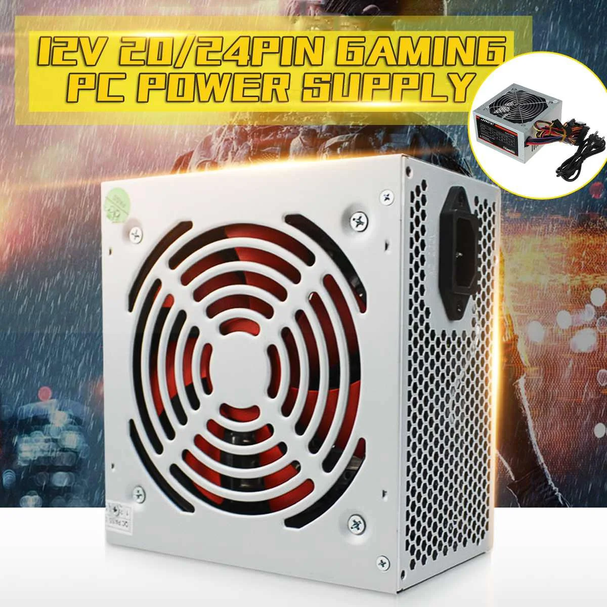 Max 550W Power Supply Passive PFC Silent Fan ATX 20/24pin 12V 2.0 PC