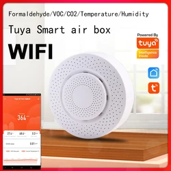 Tuya – détecteur intelligent 5 en 1 de dioxyde de carbone, détecteur d'air de qualité, WIFI, formaldéhyde, humidité, température, CO2, cov 