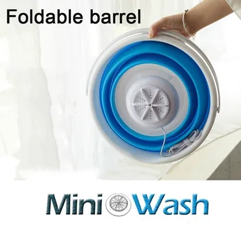 

Fold-tub Mini Washing Machine Mini Laundry Machine with Folding Barrel Ultrasonic Cleaning Portable Washer USB Dormitory