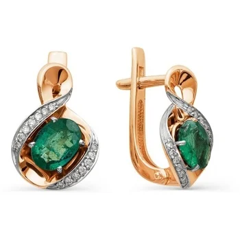 

Master brilliant earrings with emeralds and diamonds in red gold