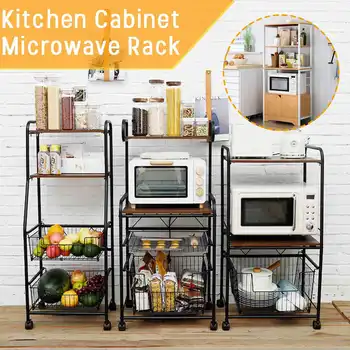 

Multi-layer Kitchen Rack Floor Type Microwave Oven Shelf Storage Rack Pot Oven Home Space Organizer