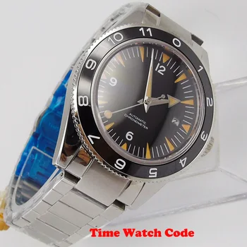 

CORGEUT 41mm Automatic Men's Wristwatch MIYOTA8215 black strile dial date window luminous hands marks ceramic bzel calendar