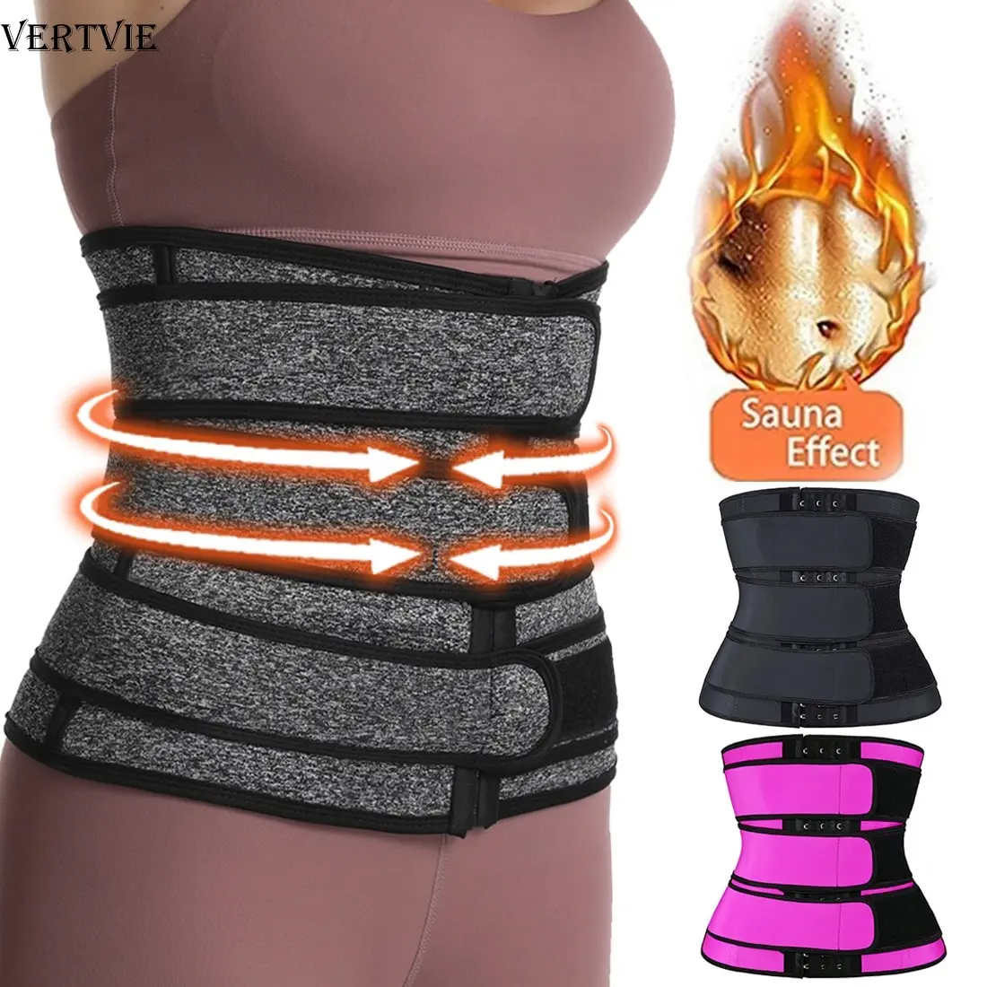 3 тренировочный Пояс Неопреновый корсет впитывает пот и похудения Body Shaper Для