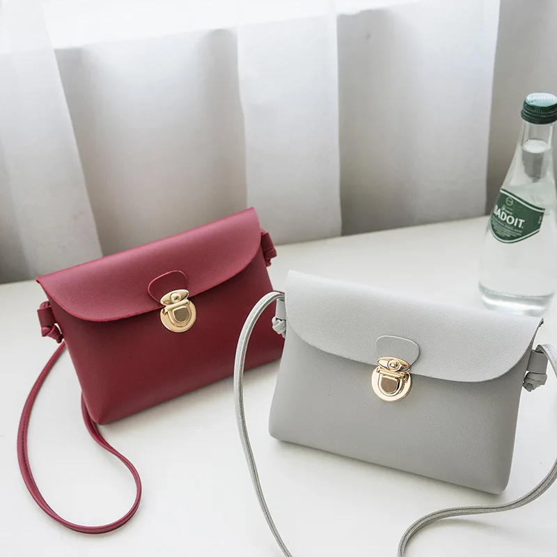 

Purse 2017 Autumn And Winter New Style Sweet Ladies' Candy-Colored Cross Package Cover Type Lock Women's Mobile Phone Bag