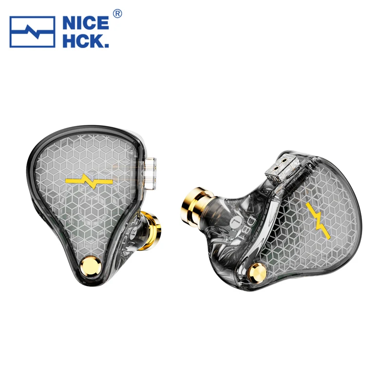 NiceHCK DB1 HIFI 음악 이어폰 10mm 다이나믹 드라이버 DJ 러닝 스포츠 IEM Audiophile 이어 버드 스튜디오 이어 플러그 2Pin 분리형