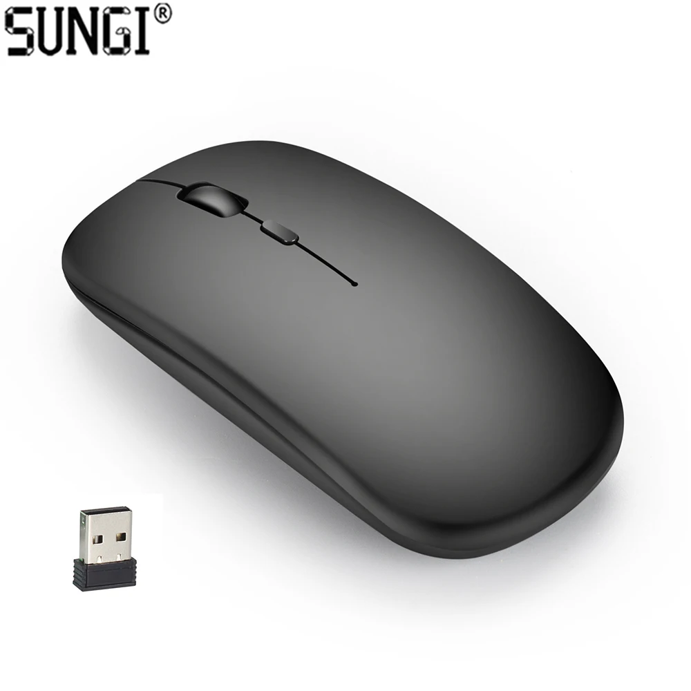 2 4G беспроводной + bluetooth мышь двойной режим Тихая беззвучная перезаряжаемая Мыши