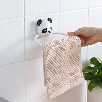 

Adhesive Towel Hanging Ring Towel For Kitchen Bathroom Cute Cartoon Animal Wall Hanger Sticker Wall Door Towel Hanger