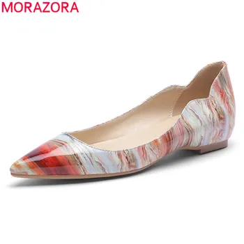 

MORAZORA 2020 plus size 33-45 summer fashion shallow single shoes flat heel pointed toe ladies party shoes women flats