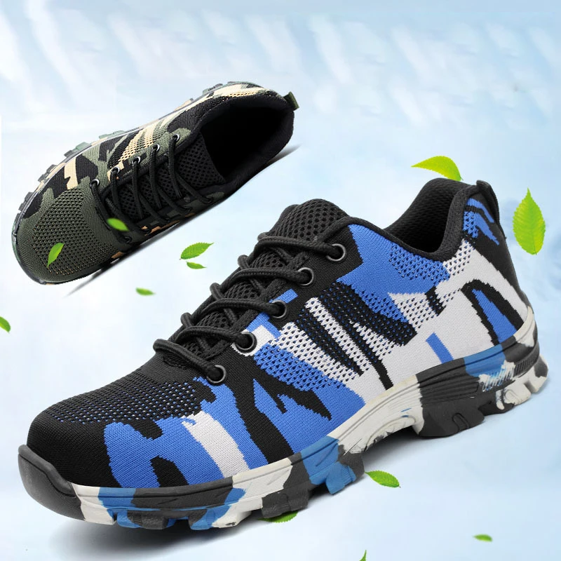 

Indestructible Ryder Shoes Men And Women Steel Toe Air Safety Boots Camouflage Work Sneakers Breathabl Durabl Immortal Shoes