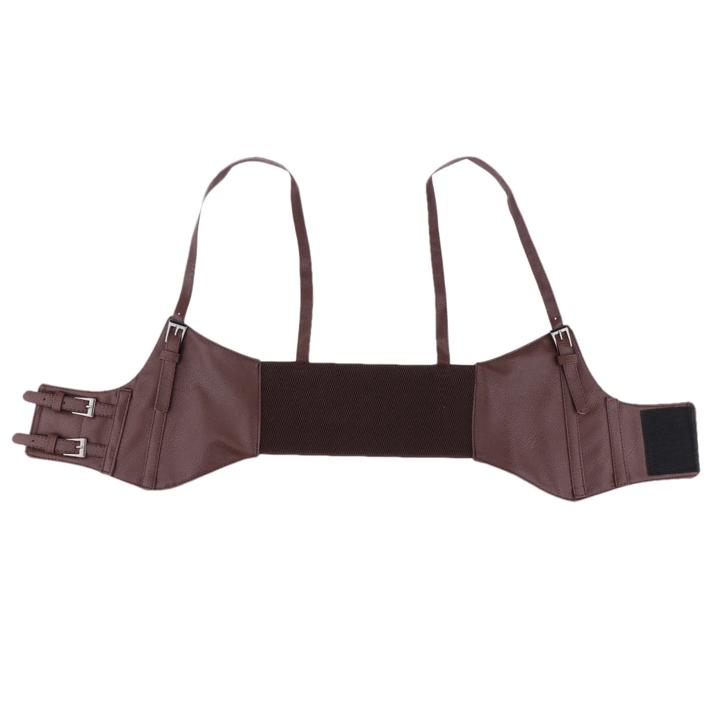 Fashion women night clue costume pu Leather punk Sexy Underbust Waist Belt Corset Brown bra