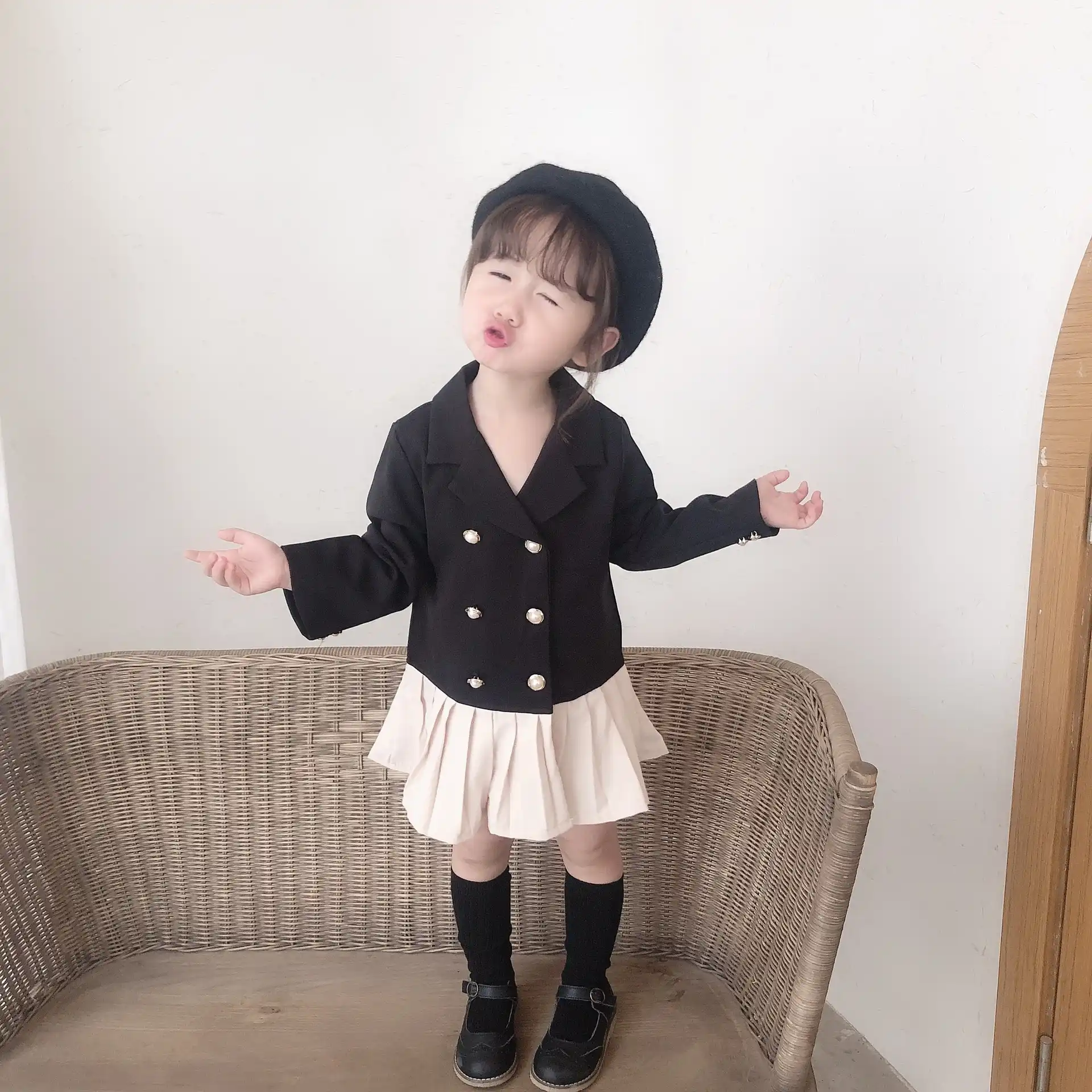baby girl black coat