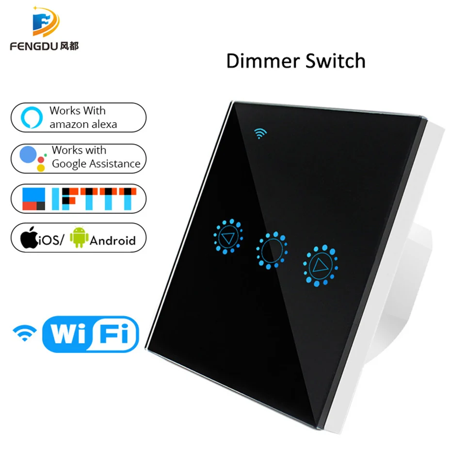Eu/uk Led Dimmer 220v/110v Smart Wifi Switch Dimmable Touch Light