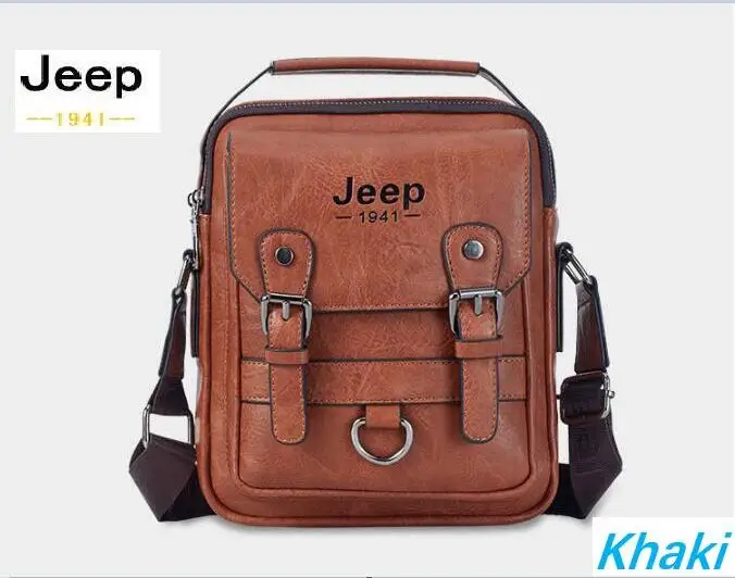 Мужская сумка через плечо JEEP 2020 оранжевая многофункциональная из спилковой кожи