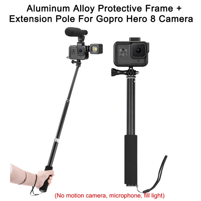 Алюминиевый сплав защитный корпус рамка чехол+ удлинитель для Gopro Hero 8 Hi 888
