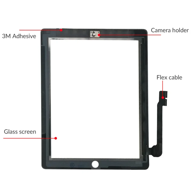 New Touch Screen For iPad 3 4 iPad3 iPad4 A1416 A1430 A1403 A1458 A1459 A1460 LCD Outer Digitizer Sensor Glass Panel Replacement 3