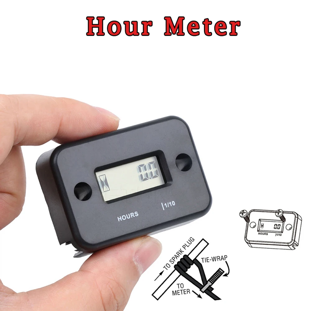 Hour meter Новейший цифровой тахометр двигателя счетчик часов Тахометр Датчик Индуктивный дисплей для мотора мотоцикла морская бензопила яма велосипедная лодка - Цвет: Hour meter