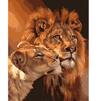 

Lion King Oil Painting By Number House Living Room Wall Decoration Art DIY Digital Canvas Acrylic Painted For Kids Adults 1512